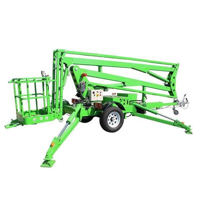 14μ ύψος ρυμουλκούμενο cherry picker αρθρωτό ρυμουλκούμενο κουβά ανύψωσης αναδιπλούμενο χέρι