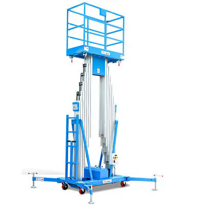 9m 250kg Ηλεκτρικό Mast Boom Lift Γαλάζιο Mast Βόρειο Lift Ελαφρύ