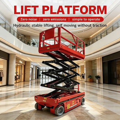 Electric Scissor Lifts Movable Hydraulic Aerial Lifting Platform 10m 12m 14m